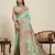 sea green color beautiful silk blend blended meenakari designer ethnic partywear saree
