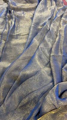 Light blue color fendy chiffon saree with running blouse 6