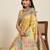 yellow color beautiful silk blend blended meenakari designer ethnic partywear saree