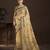 beige color crepe silk blend fabric designer foil printed saree