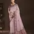 pink color crepe silk blend fabric designer foil printed saree