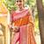 orange color kanjivaram silk blend ethnic fancy meenakari designer saree
