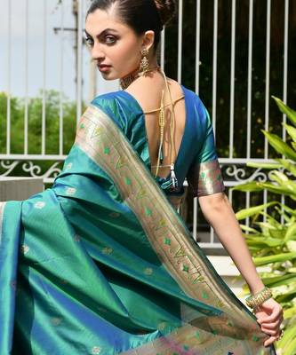 rama faux banarasi silk blend partywear saree 2