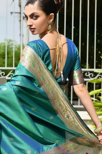 rama faux banarasi silk blend partywear saree
