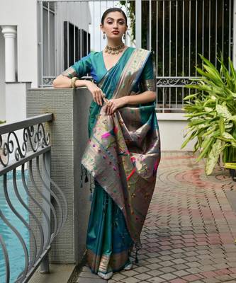 rama faux banarasi silk blend partywear saree 4