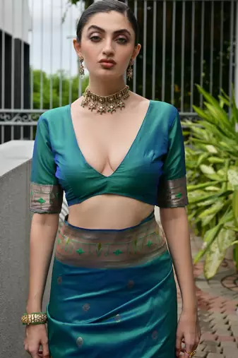 rama faux banarasi silk blend partywear saree
