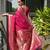 pink color banarasi silk blend fabric designer partywear saree