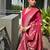 pink color banarasi silk blend fabric designer partywear saree