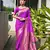 purple color banarasi silk blend fabric designer partywear saree