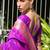 purple color banarasi silk blend fabric designer partywear saree