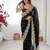 black color fendy chiffon fabric beautiful embroidered saree