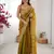 mustard color fendy chiffon fabric beautiful embroidered saree