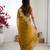 mustard color fendy chiffon fabric beautiful embroidered saree