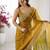 mustard color fendy chiffon fabric beautiful embroidered saree