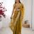 mustard color fendy chiffon fabric beautiful embroidered saree