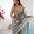 grey color fendy chiffon fabric beautiful embroidered saree