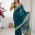 rama color fendy chiffon fabric beautiful embroidered saree