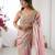 pink color fendy chiffon fabric beautiful embroidered saree