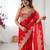 red color fendy chiffon fabric beautiful embroidered saree