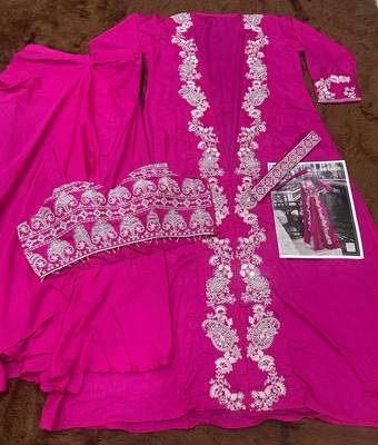 pink chinon silk indo western crop top and shrug set 3