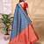 blue color lichi art silk fabric beautiful woven designer saree