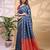 blue color lichi art silk fabric beautiful woven designer saree