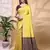 yellow color lichi art silk fabric beautiful woven designer saree