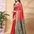 red color lichi art silk fabric beautiful woven designer saree