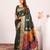 green color banarasi art silk fabric designer partywear saree