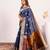 blue color banarasi art silk fabric designer partywear saree