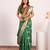 parrot green color banarasi art silk fabric designer partywear saree