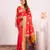 red color banarasi art silk fabric designer partywear saree