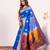 royal blue color banarasi art silk fabric designer partywear saree