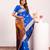 royal blue color banarasi art silk fabric designer partywear saree