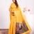 yellow color banarasi art silk fabric designer partywear saree