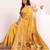 yellow color muga cotton fabric paithani weaving designer partywear saree