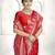 red color banarasi art silk woven designer saree