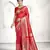 red color banarasi art silk woven designer saree
