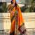 orange color soft silk blend woven designer saree for ceremonial looks