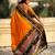 orange color soft silk blend woven designer saree for ceremonial looks