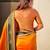 orange color soft silk blend woven designer saree for ceremonial looks