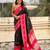 black color soft silk blend woven designer saree for ceremonial looks