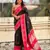 black soft silk blend woven designer saree for ceremonial looks