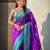 purple color soft silk blend woven designer saree for ceremonial looks