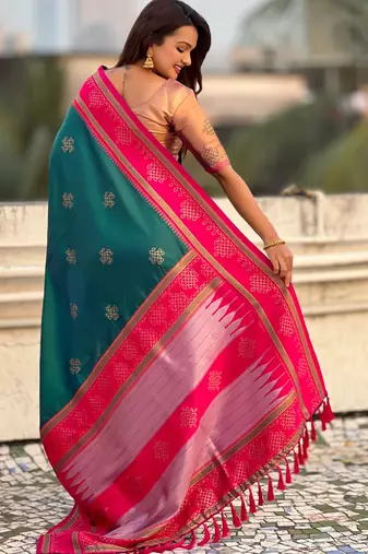 rama soft silk blend woven saree ceremonial looks