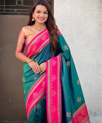rama soft silk blend woven saree ceremonial looks 3
