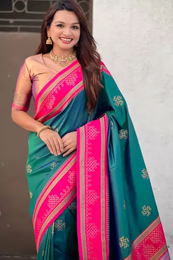 rama soft silk blend woven saree ceremonial looks