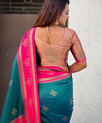 rama soft silk blend woven saree ceremonial looks 5