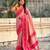 pink color soft silk blend woven designer saree for ceremonial looks