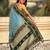 sky blue color soft silk blend woven designer saree for ceremonial looks